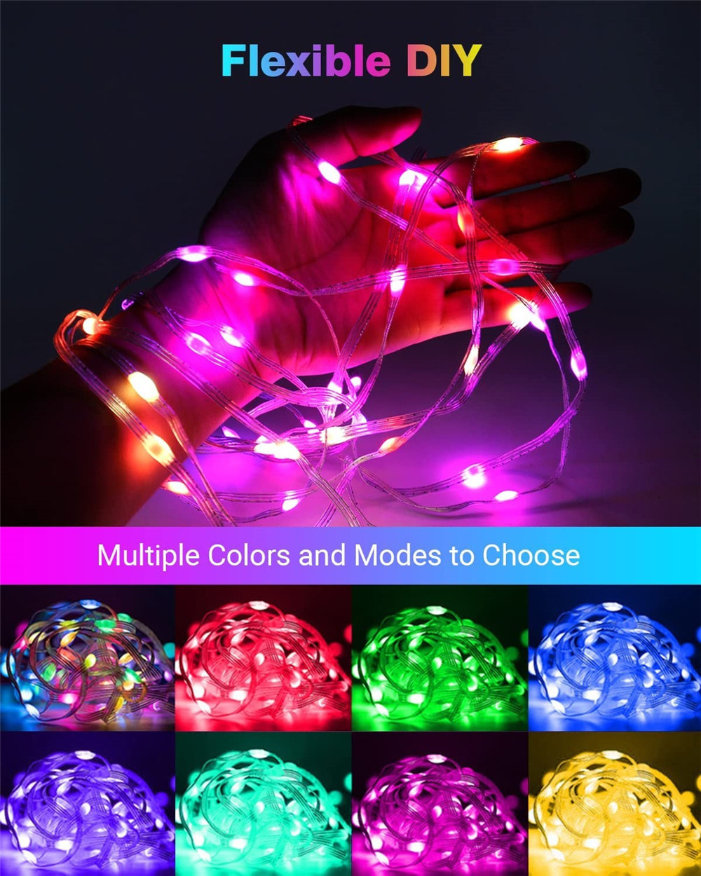 10M RGB LED Smart String Light | Bluetooth, USB, App & Remote Control | Waterproof with Music Sync - Image 6