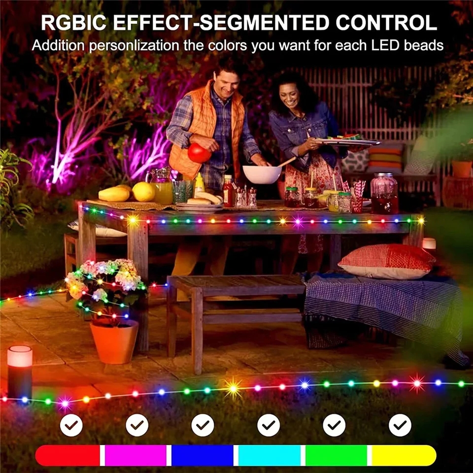 10M RGB LED Smart String Light | Bluetooth, USB, App & Remote Control | Waterproof with Music Sync - Image 9
