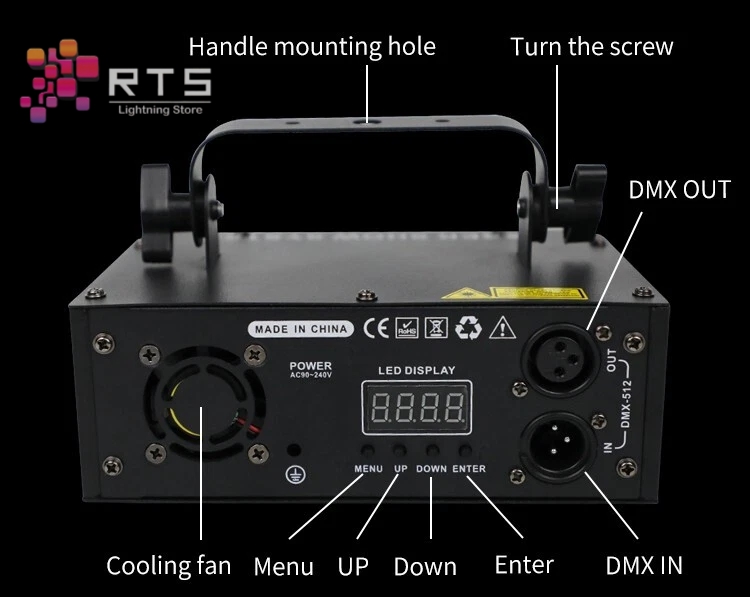 RTS Single-Head RGB DJ Laser Beam Projector Light | 500mW DMX, Sound & Auto Modes – Stage, Club, Party - Image 9