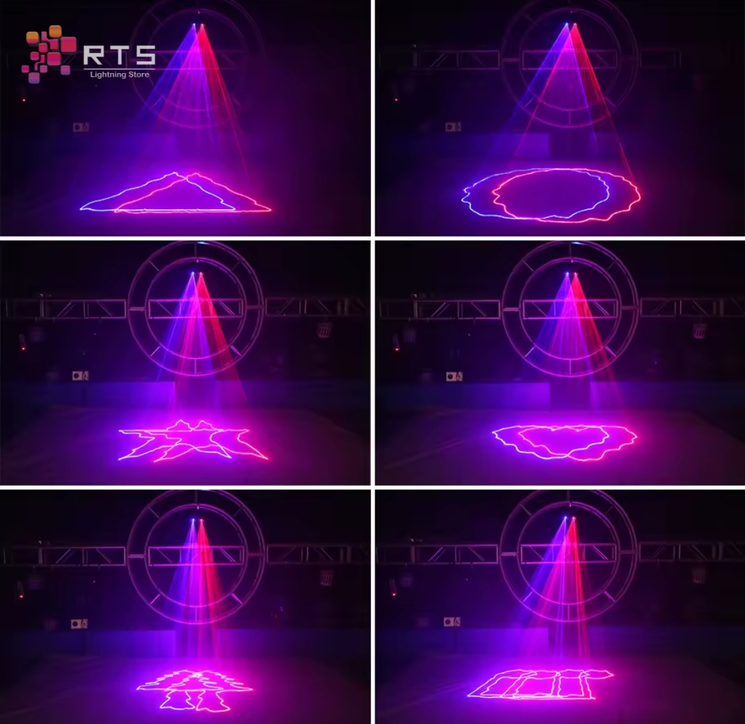 Double Head RGB Laser Beam Projector – 4×500 mW (2 W) | DMX, Sound, Auto, Master/Slave – Club & Event Stage Light - Image 4